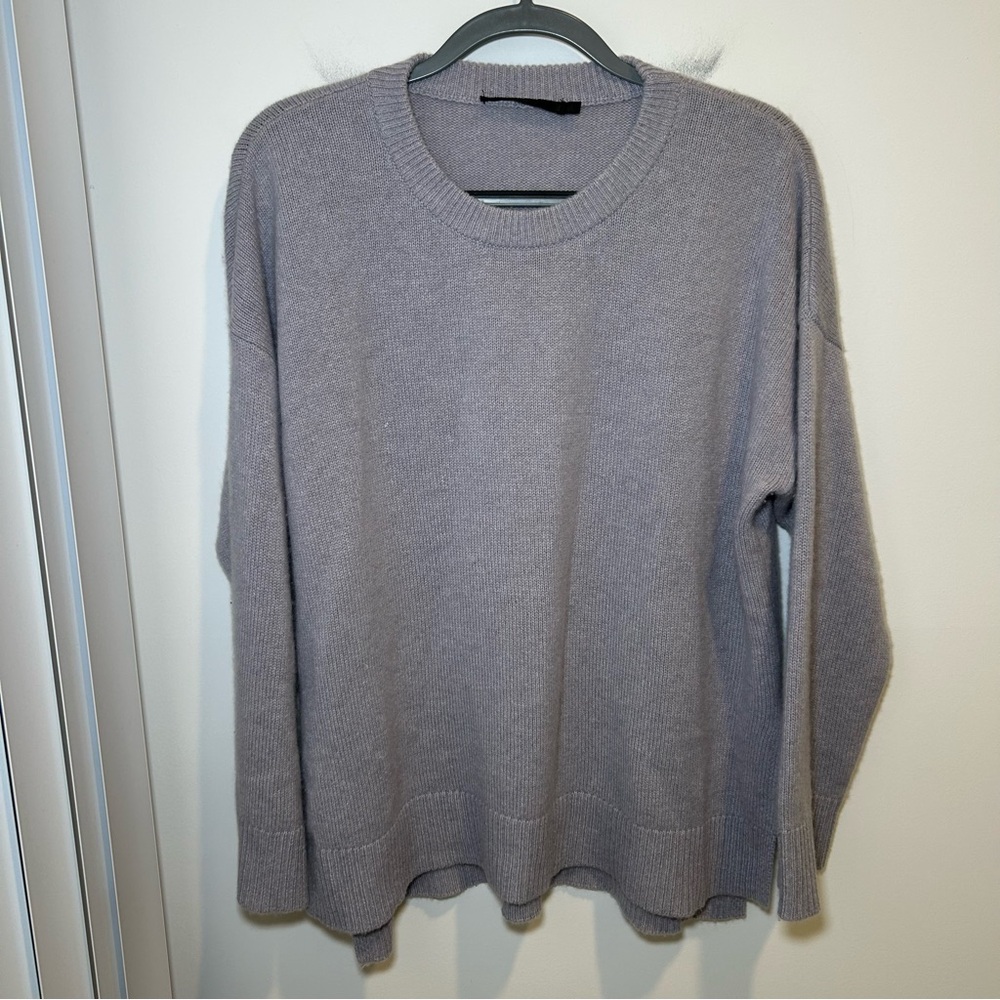 Jenni Kayne 100% Cashmere Crewneck Sweater Grey Size Large